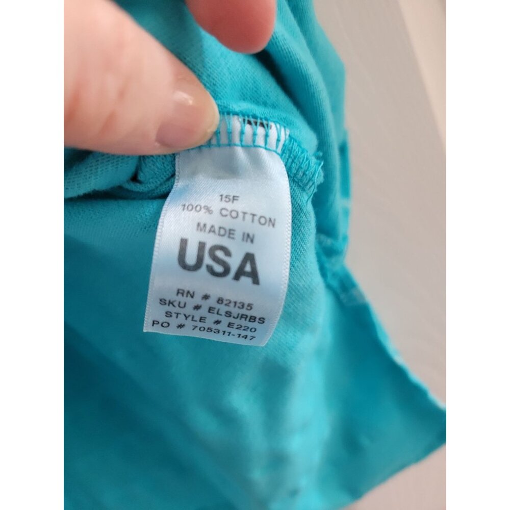 Fresh Produce beachy Turquoise white striped top size XL long sleeve USA Coastal - Picture 6 of 8